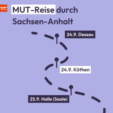 Auf dem abgebildeten Poster ist, auf hellila Untergrund zu lesen: 